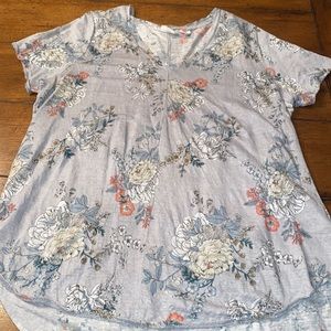 Womens Rachel Ashwell 1X 100% linen shirt